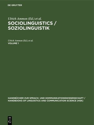 cover image of Sociolinguistics / Soziolinguistik. Volume 1